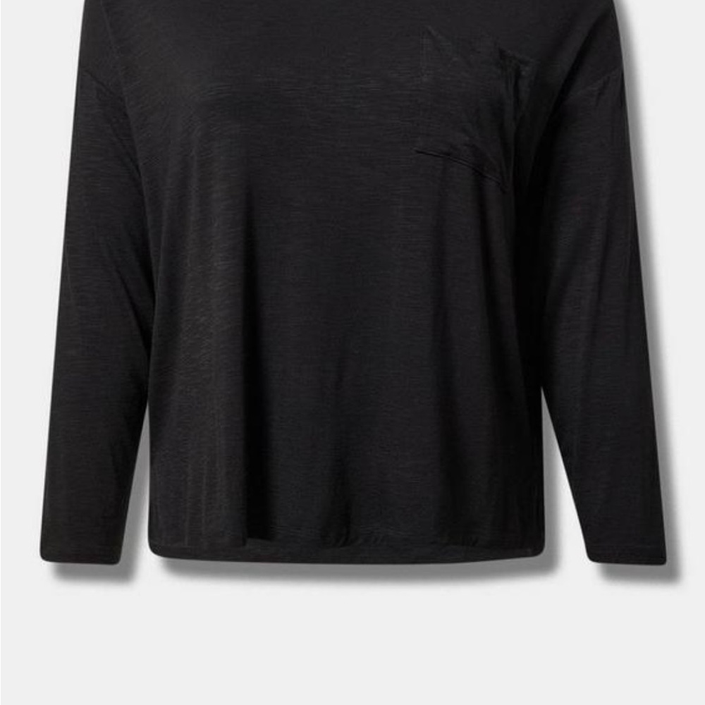 Torrid Black Boxy 3/4 Sleeve Sweatshirt